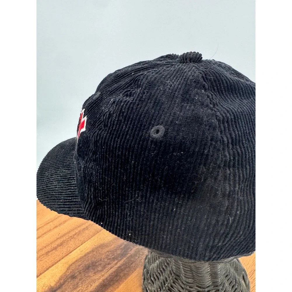 Disney Store Mickey Mouse‎ Corduroy Hat Mens S/M Black Embroidered Baseball Cap